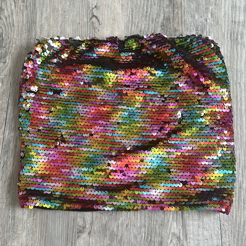 Rainbow sequin tube top - Picture 3 of 4